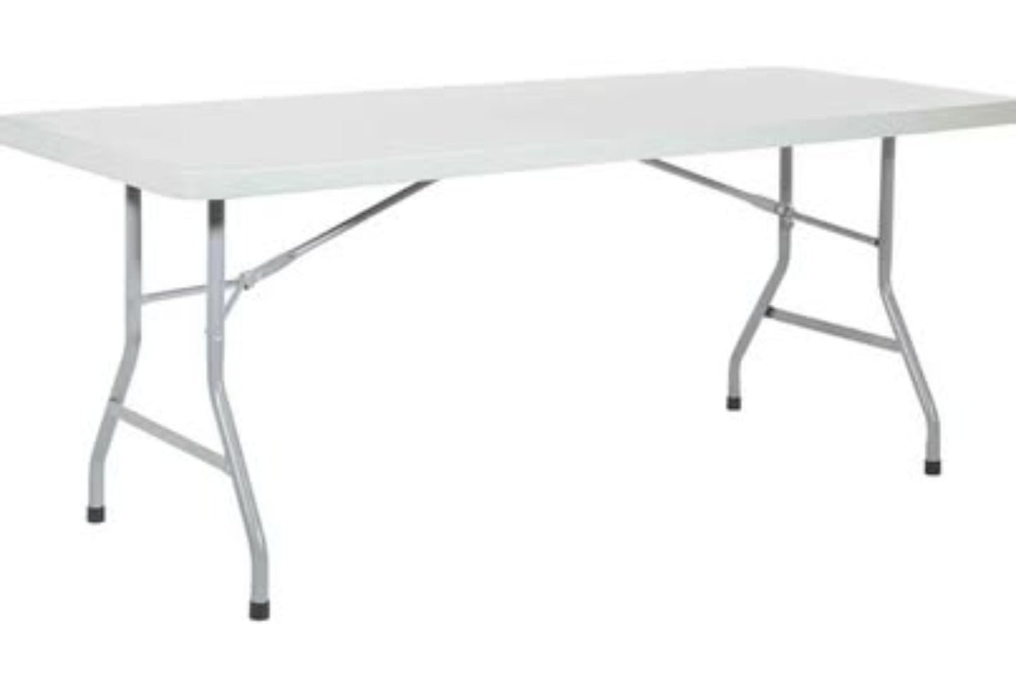 Office Star Resin Multipurpose Rectangle Folding Table for Indoor or Outdoor Use, 6 Feet Light