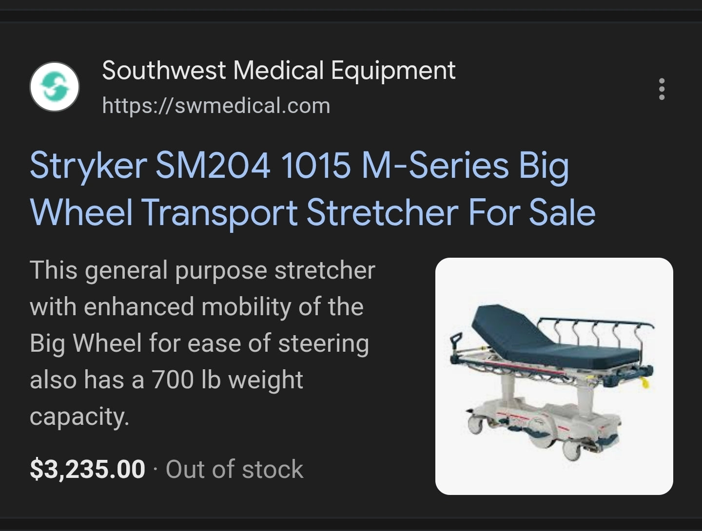 Stryker M-Series Stretcher Model SM204