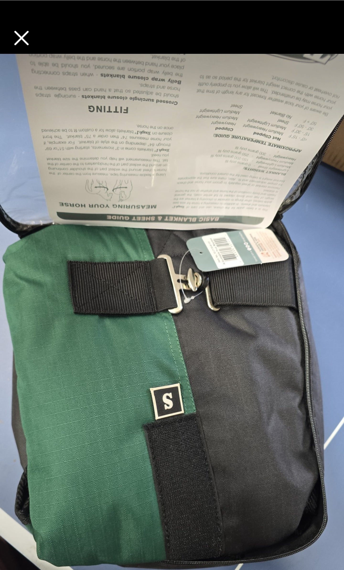 600D Waterproof Foal Blanket 250G Poly Fill (Green)