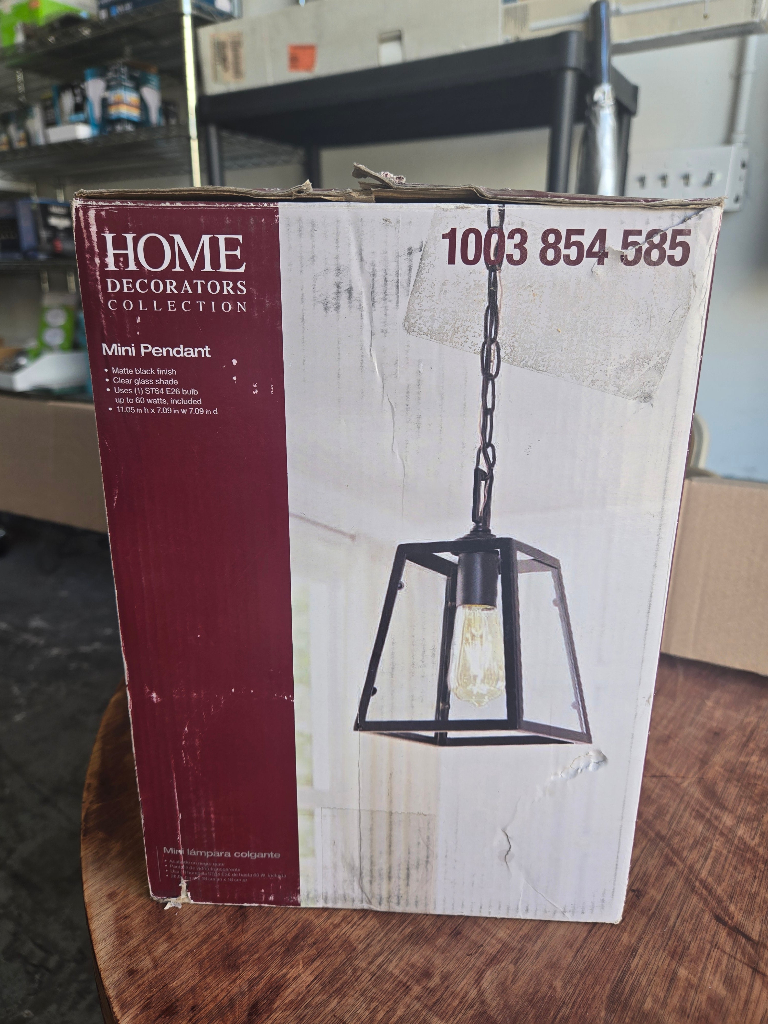 Knightley 1-Light Matte Black and Glass Mini Pendant
