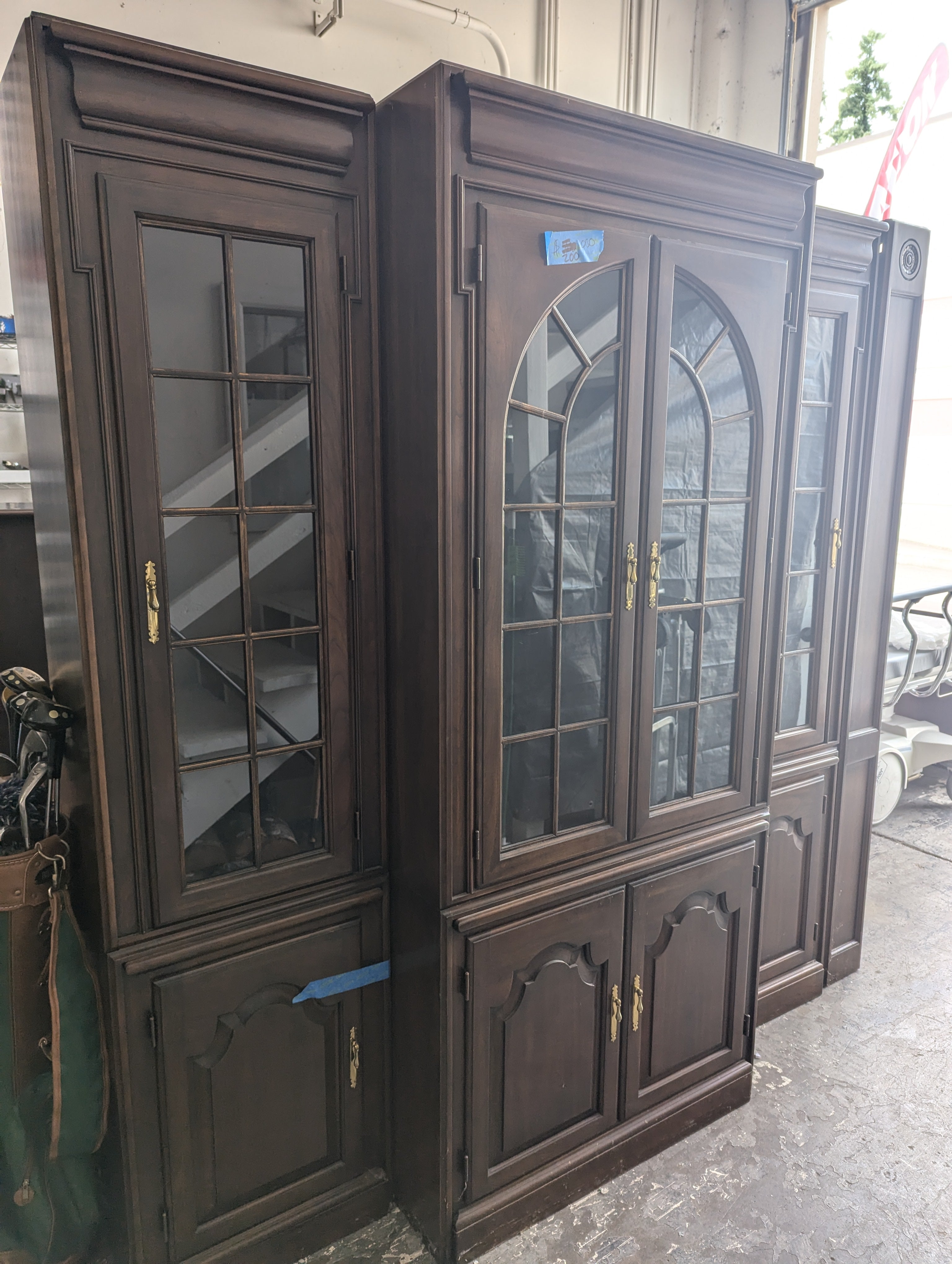 Wood Curio Cabinet 80" Tall