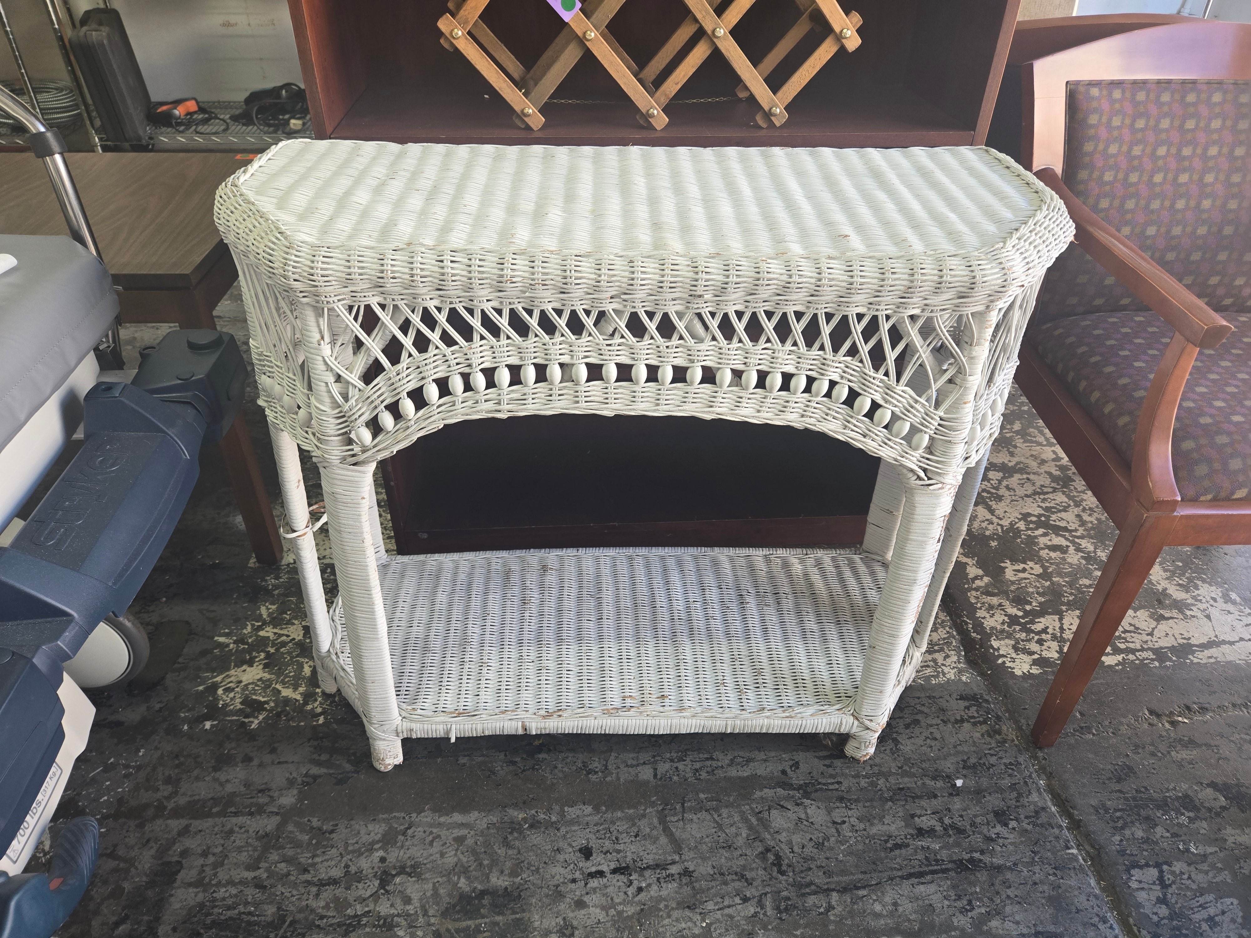 White Wicker Shelf