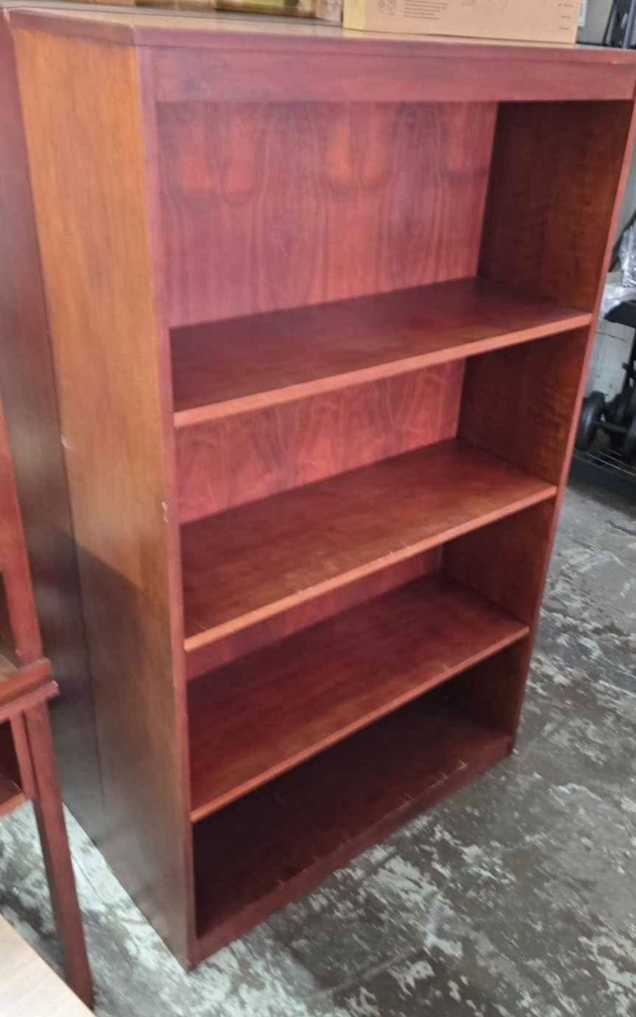 Large Office Shelf With Cherry Wood Coloring