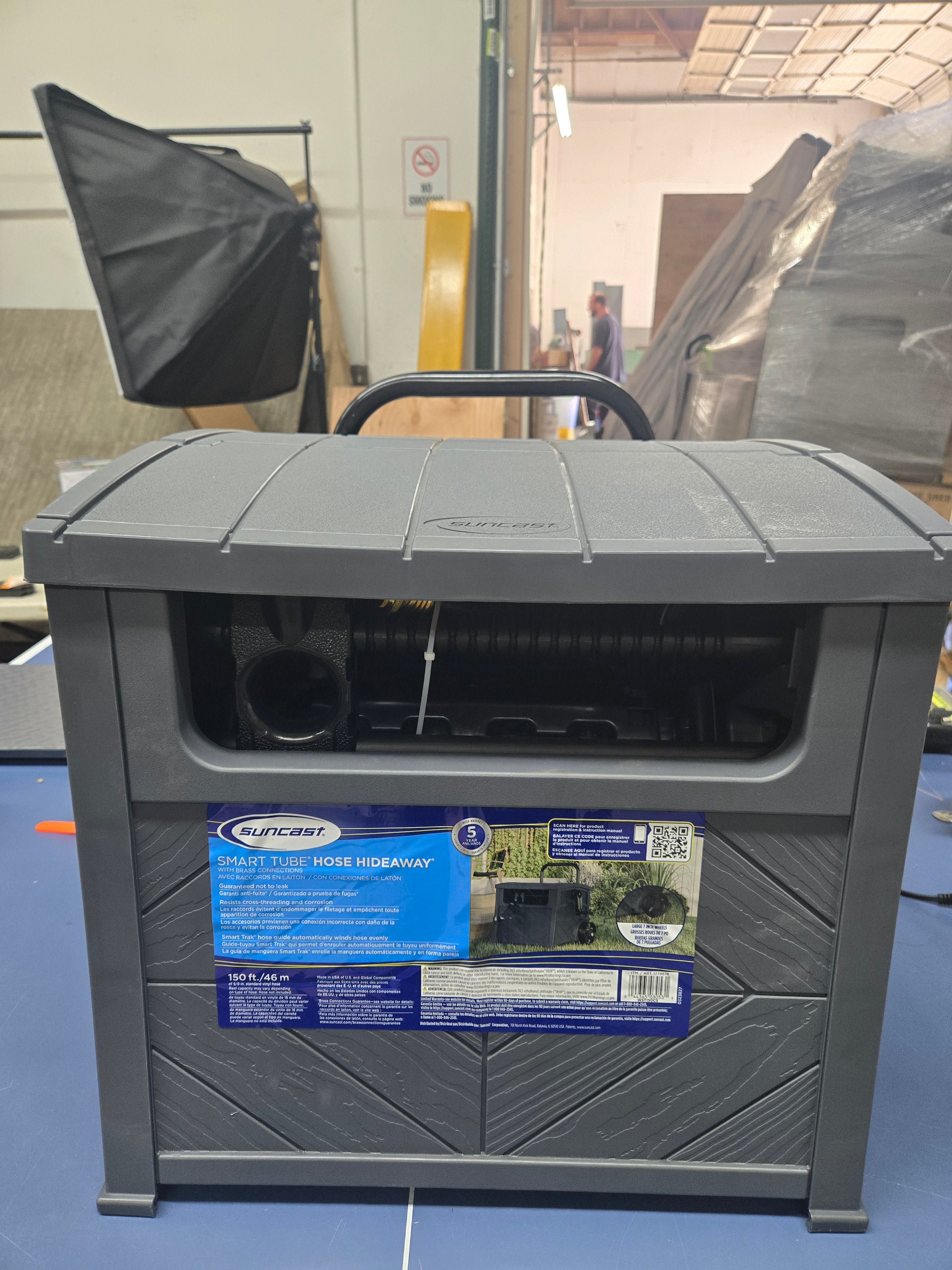 Suncast 150 ft. Gray Free Standing Hideaway Hose Reel