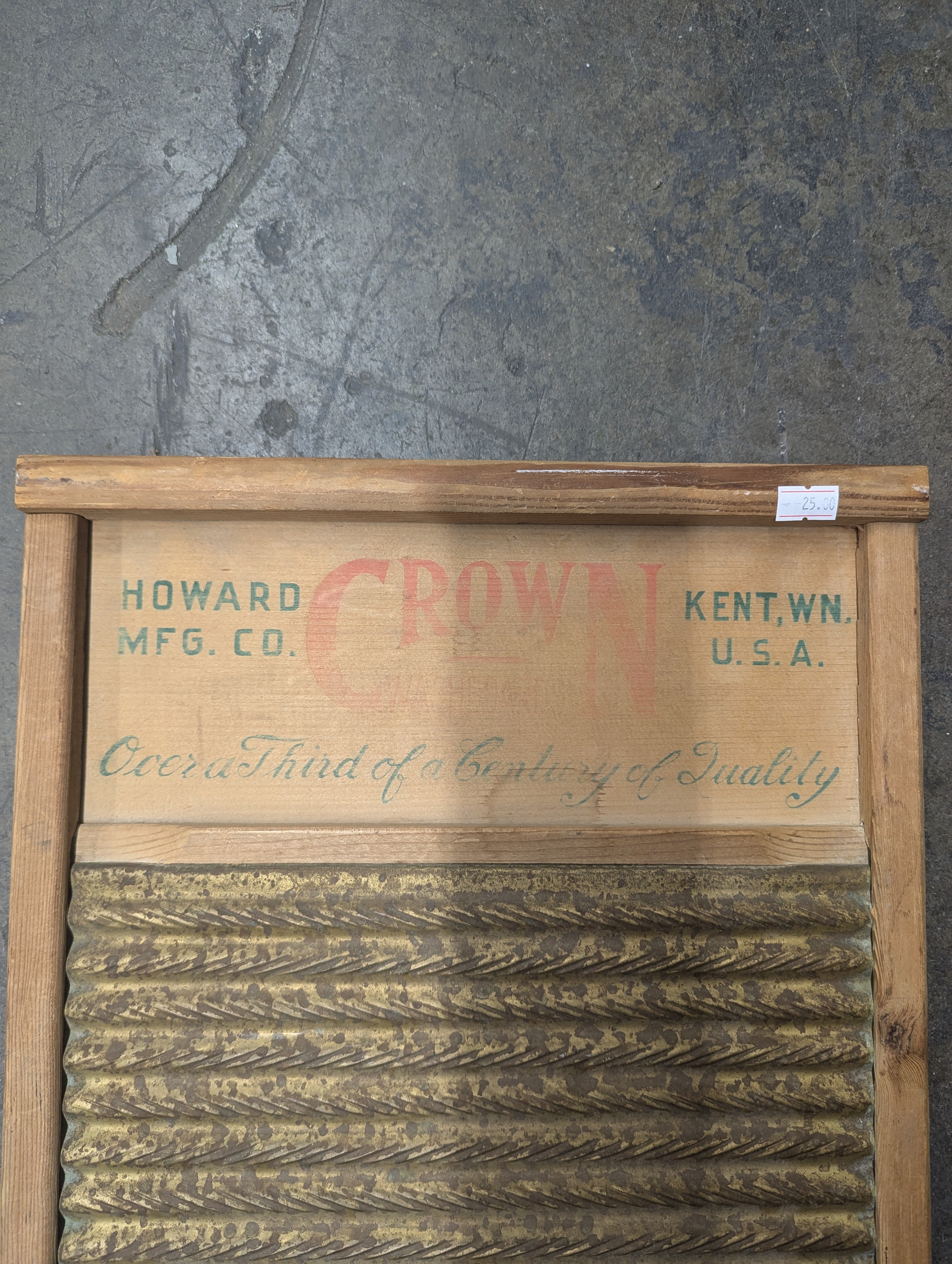Antique Vintage Crown Washboard