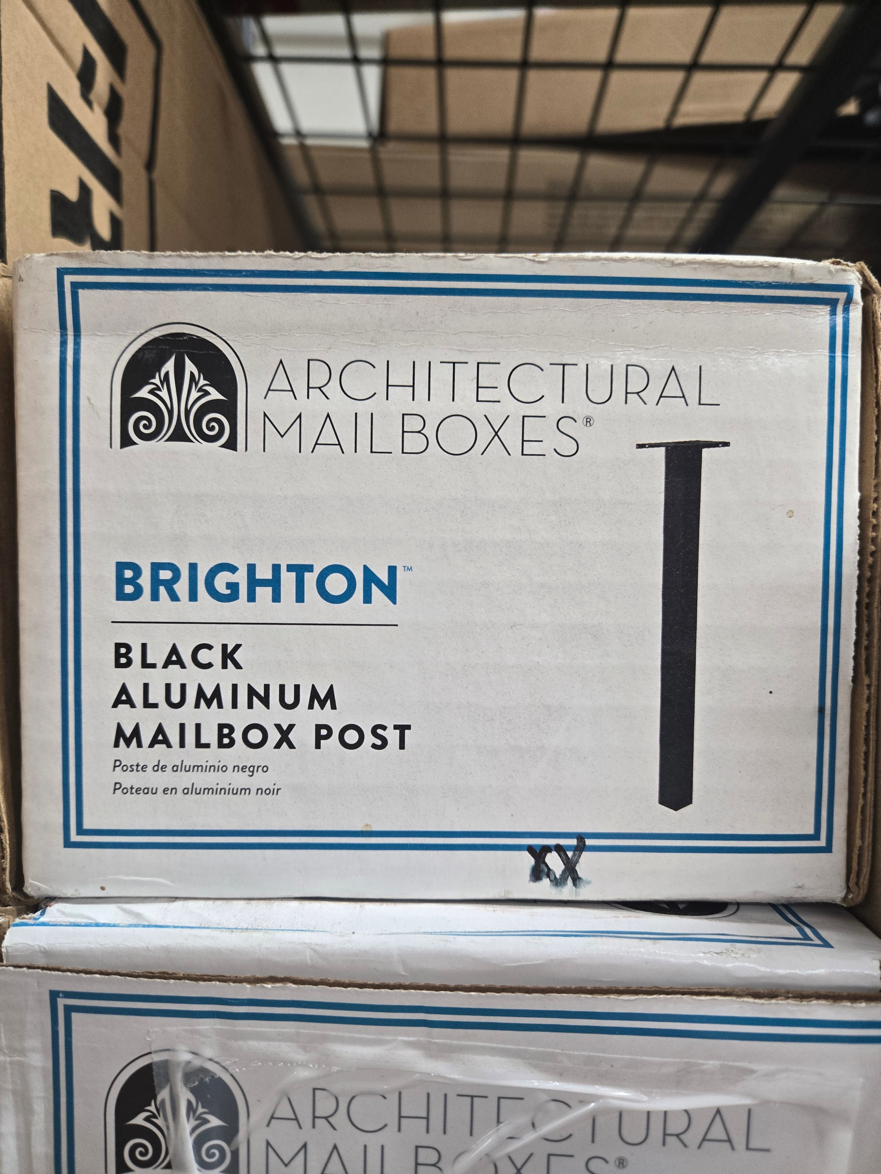 Brighton Black Aluminum Mailbox Post