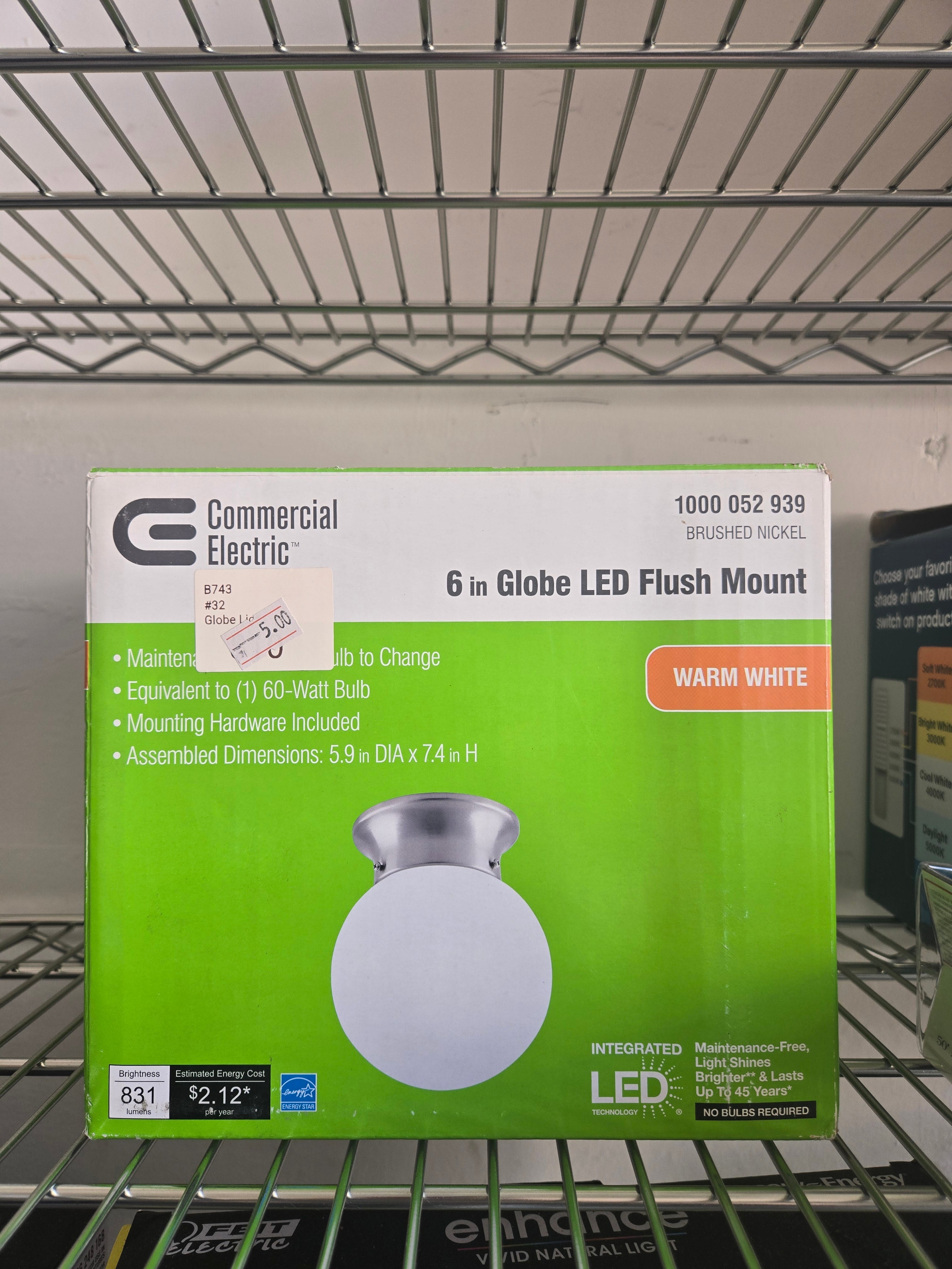 Commercial Electric LED Globe Flush Mount