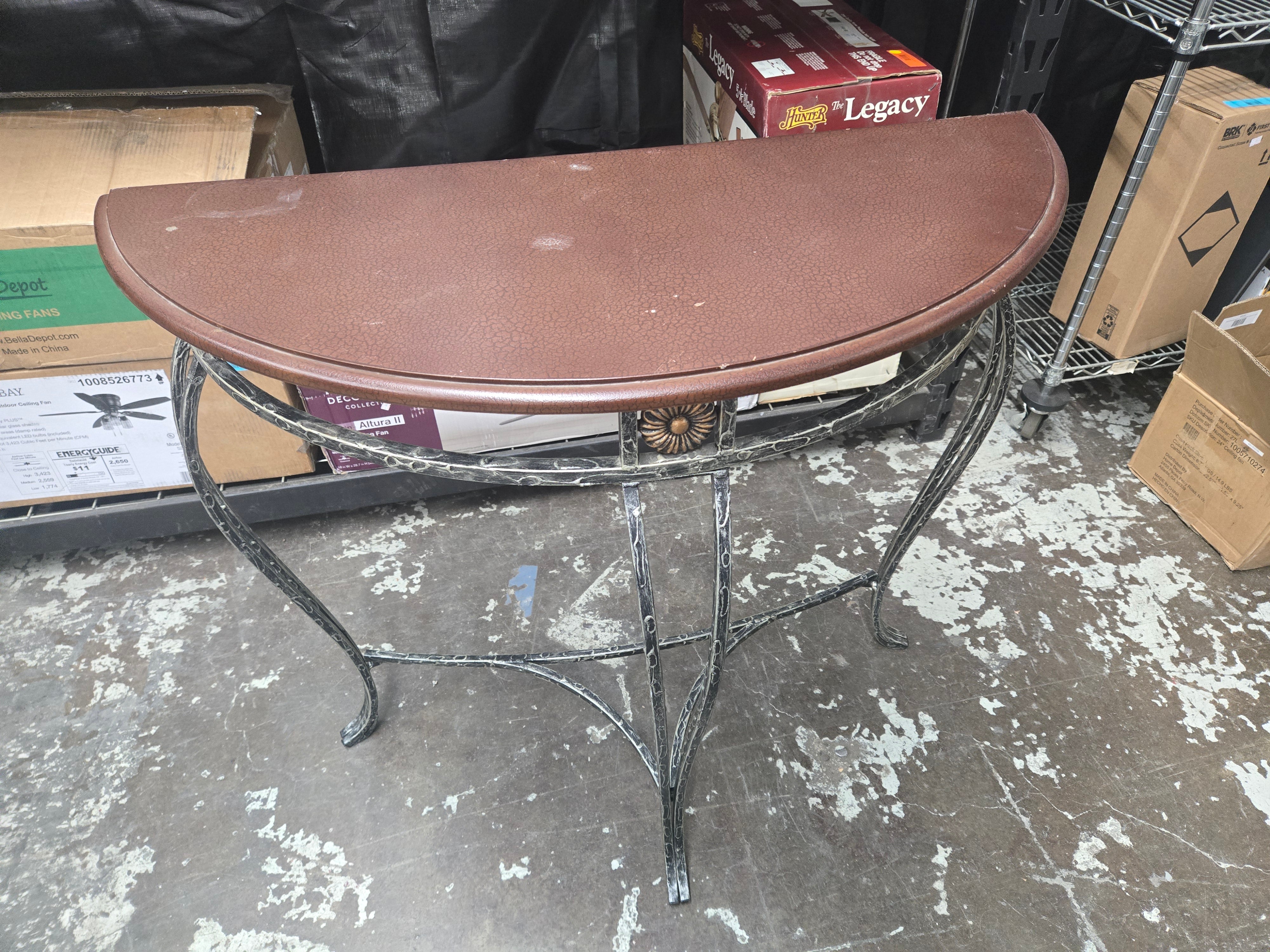 Semi-Circle Table W/Metal Legs