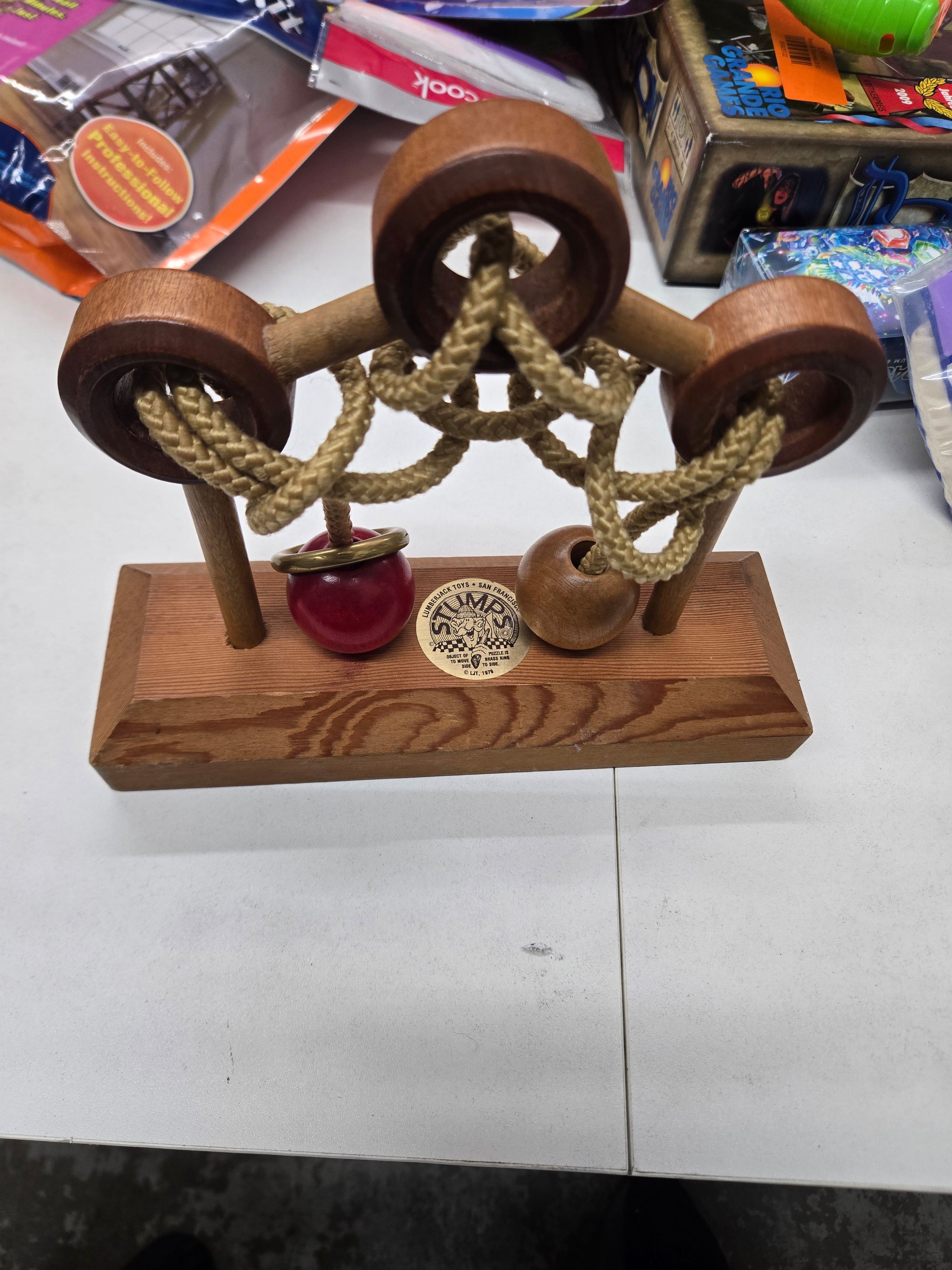 Vintage Brain Teaser Stumps Wooden Puzzle