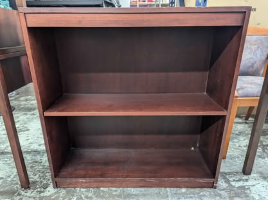 Large Cherry Red Office Shelf with 3 Spaces