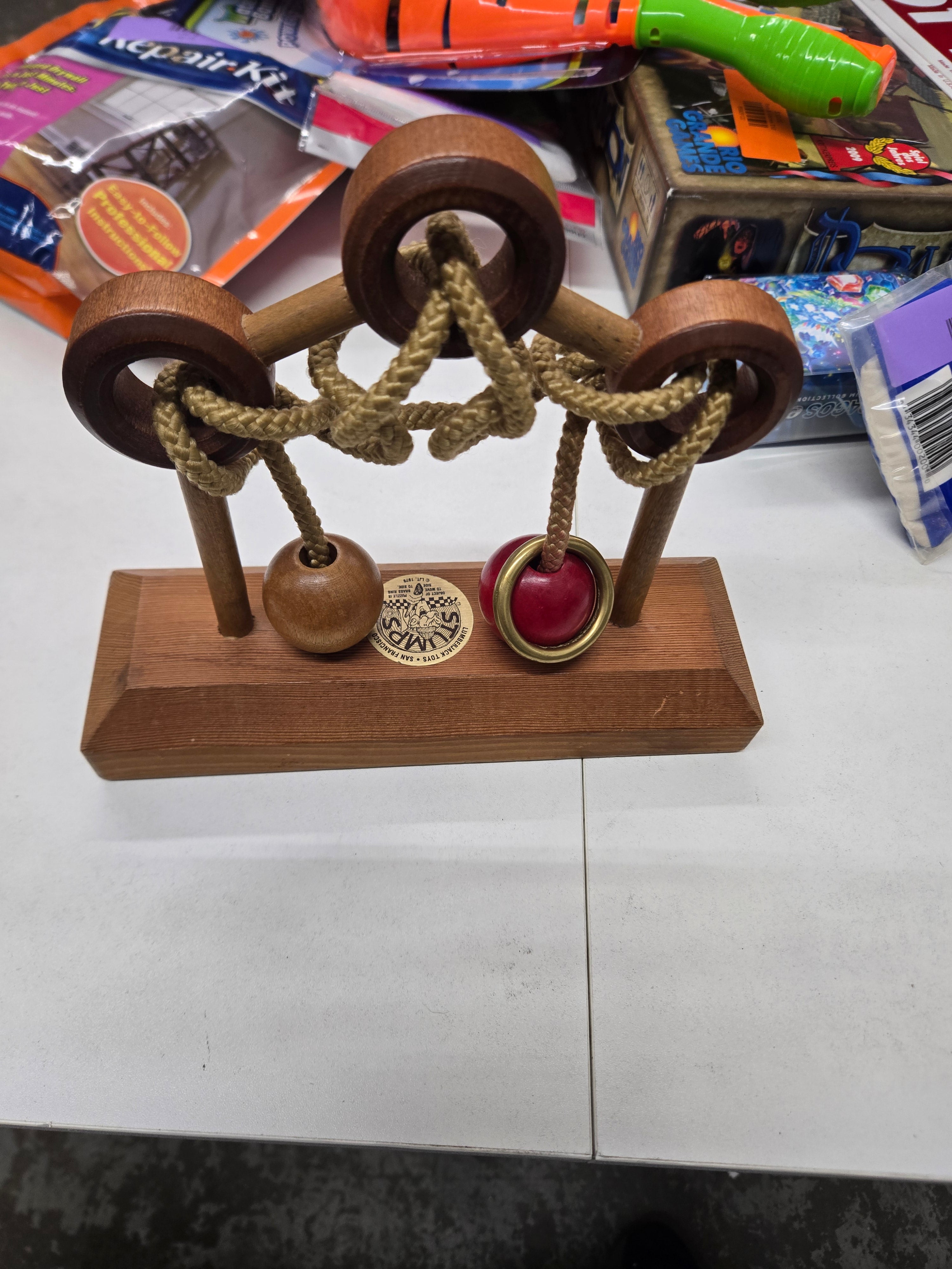 Vintage Brain Teaser Stumps Wooden Puzzle