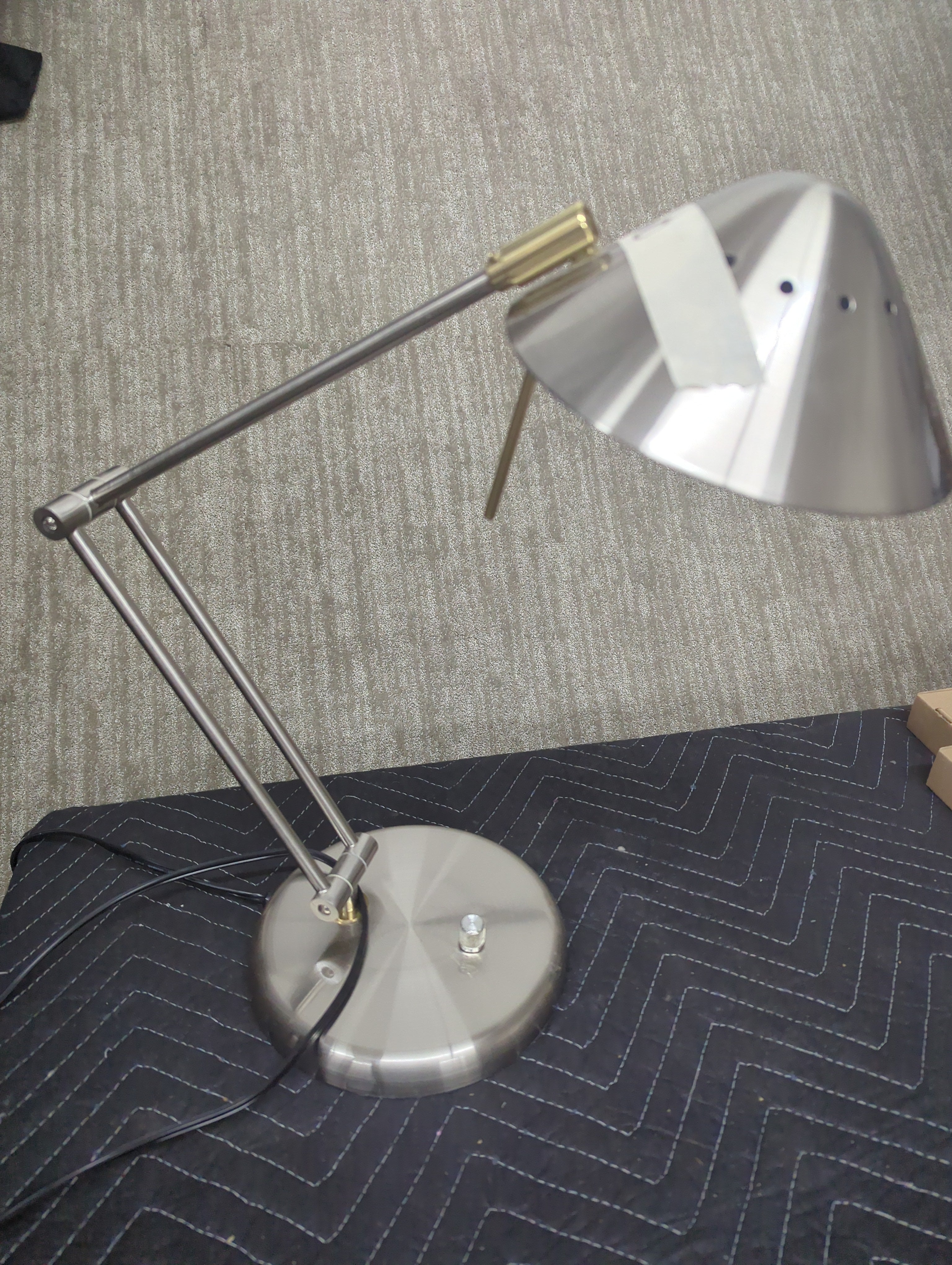 Vintage Adjustable Silver Desk Lamp