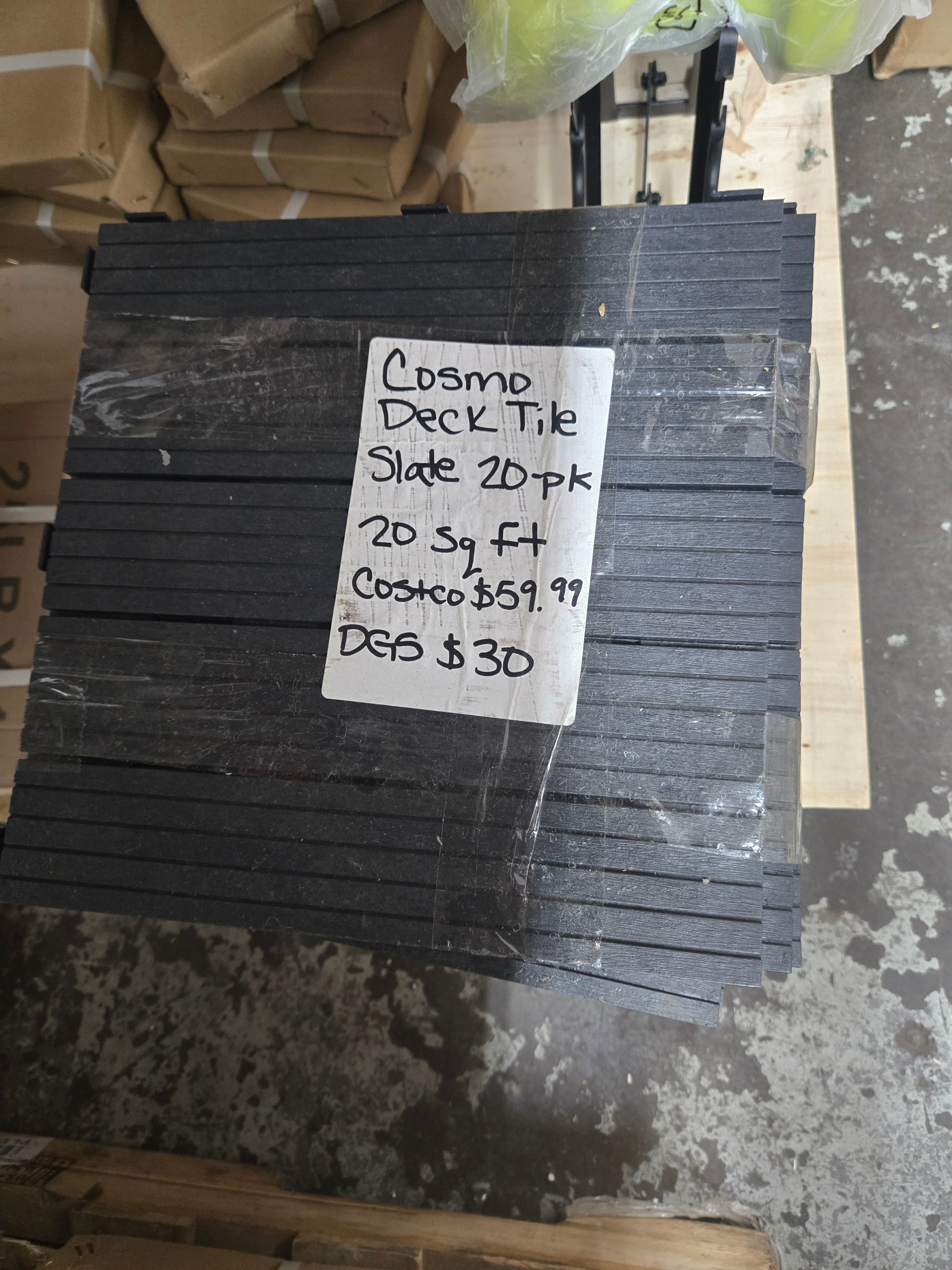 Cosmo Deck Tile Slate 20-Pack (20 Sqft)