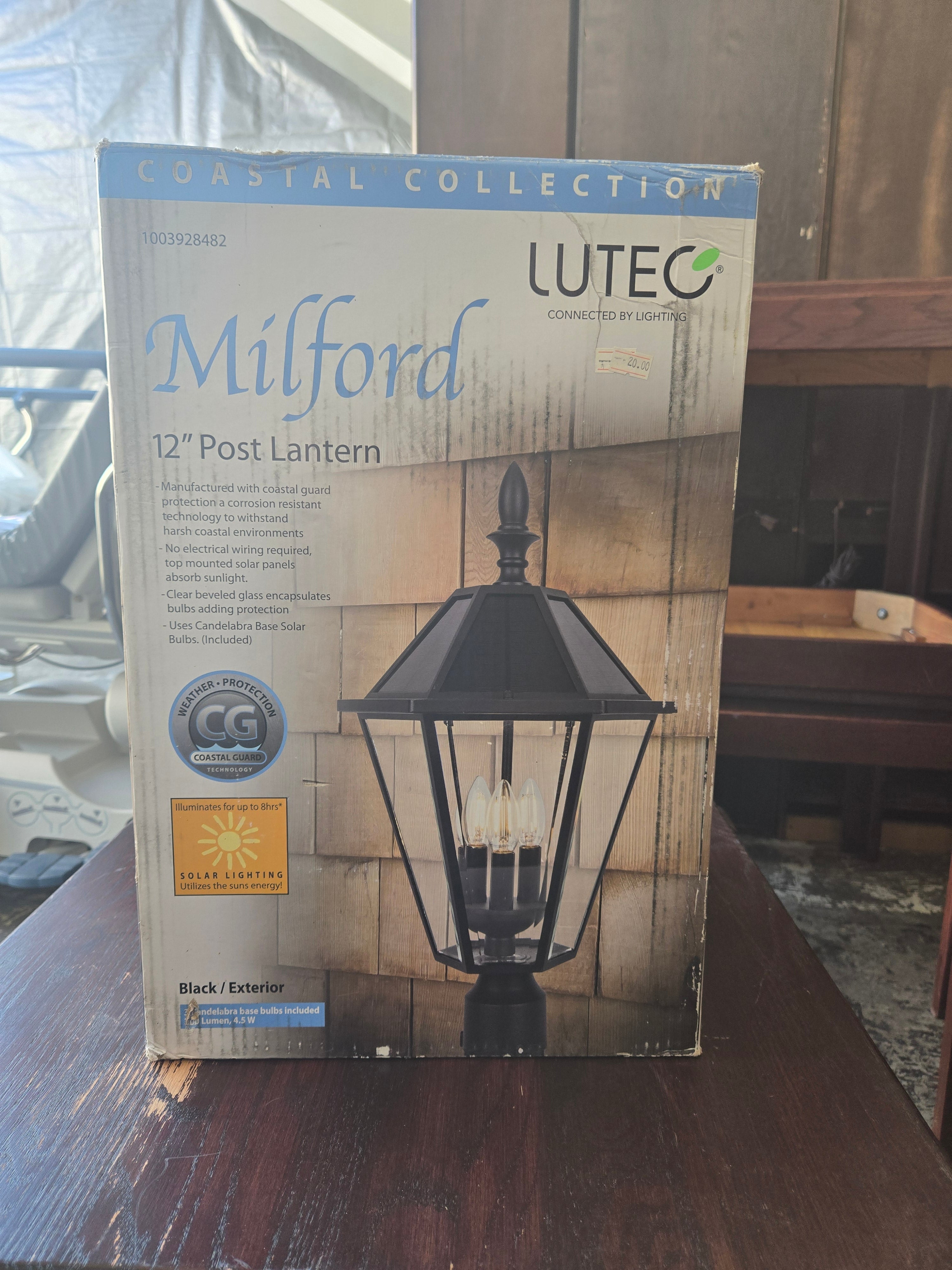 Lutec Coastal Milford 3-Light Outdoor Black Post Light