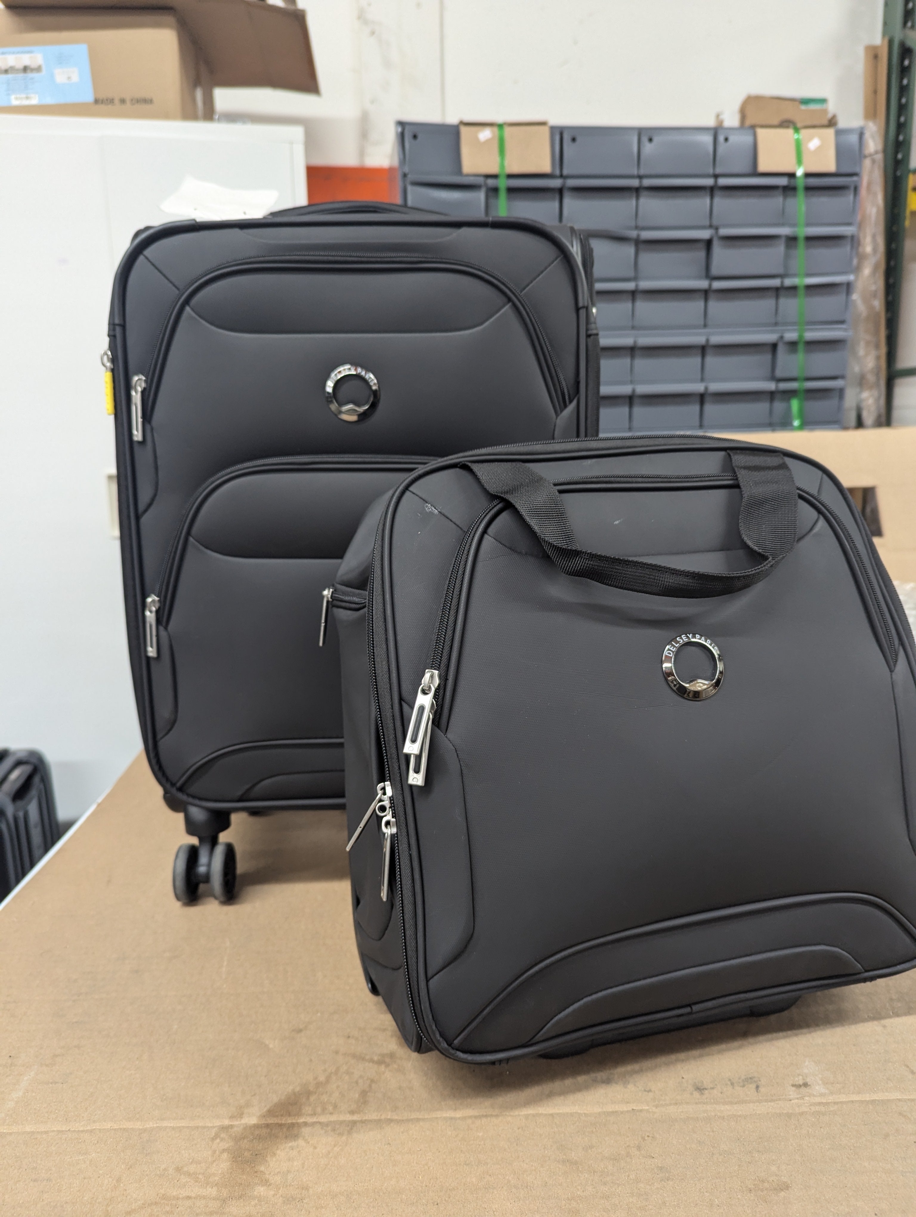 Delsey Storm Plus 2-Piece Luggage Set, Under Seater & Carry-On (Black)