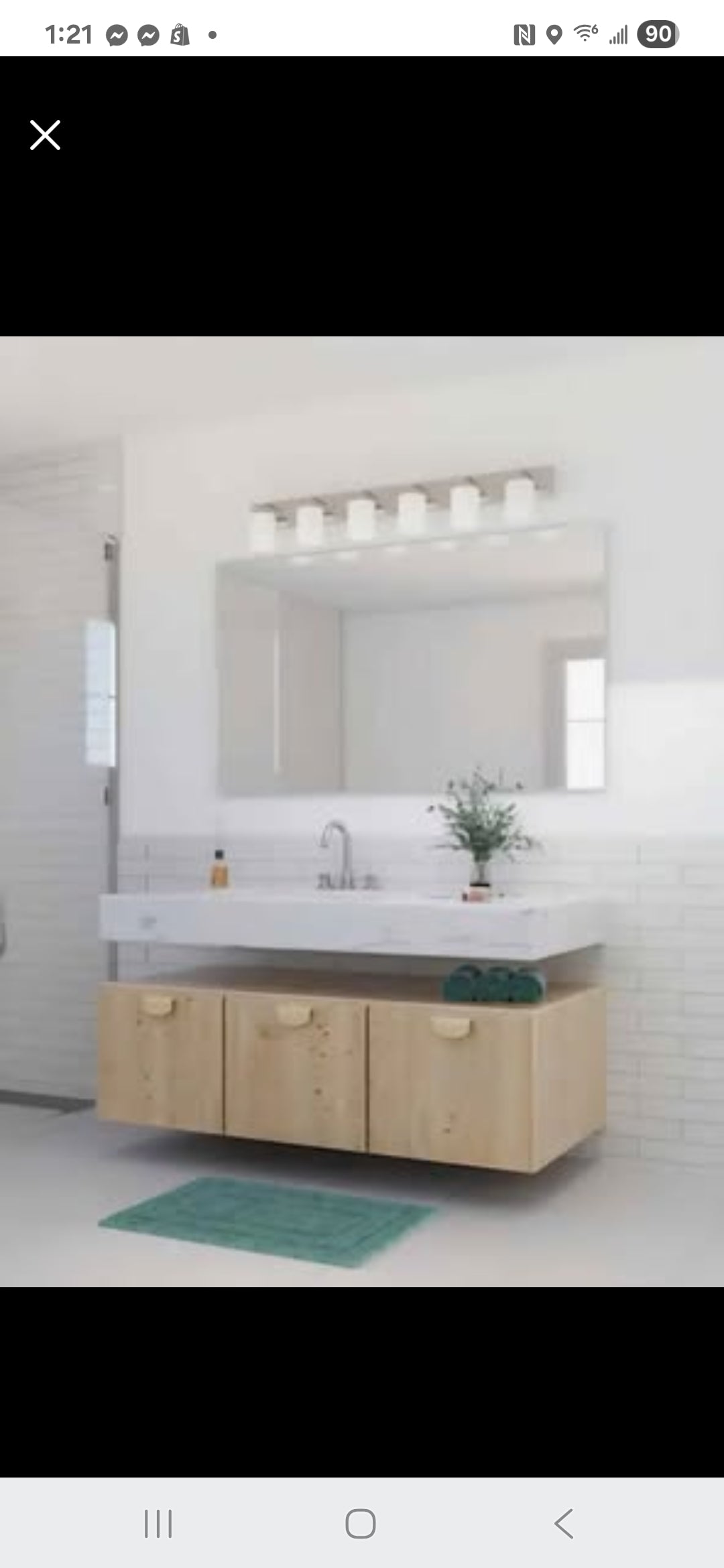 6-Light Brushed Nickel and Etched Glass Transitional Style Bath Vanity