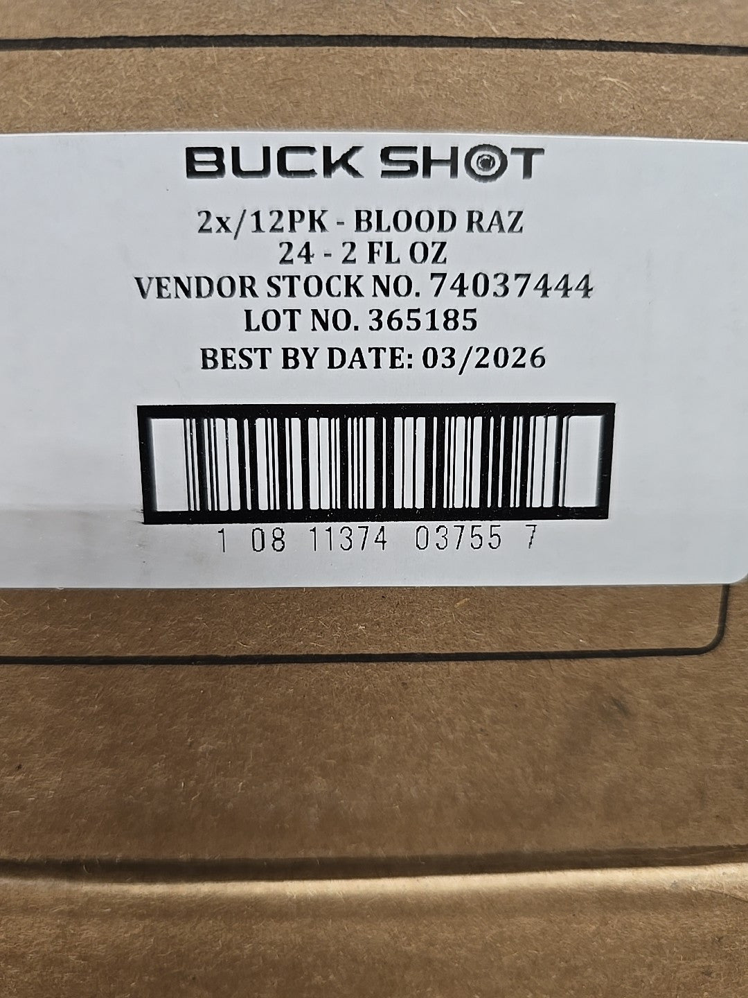 Bucked Up 3201901 Buck Shot Energy Shot, Blood Raz - Quantity 12, 3/2026