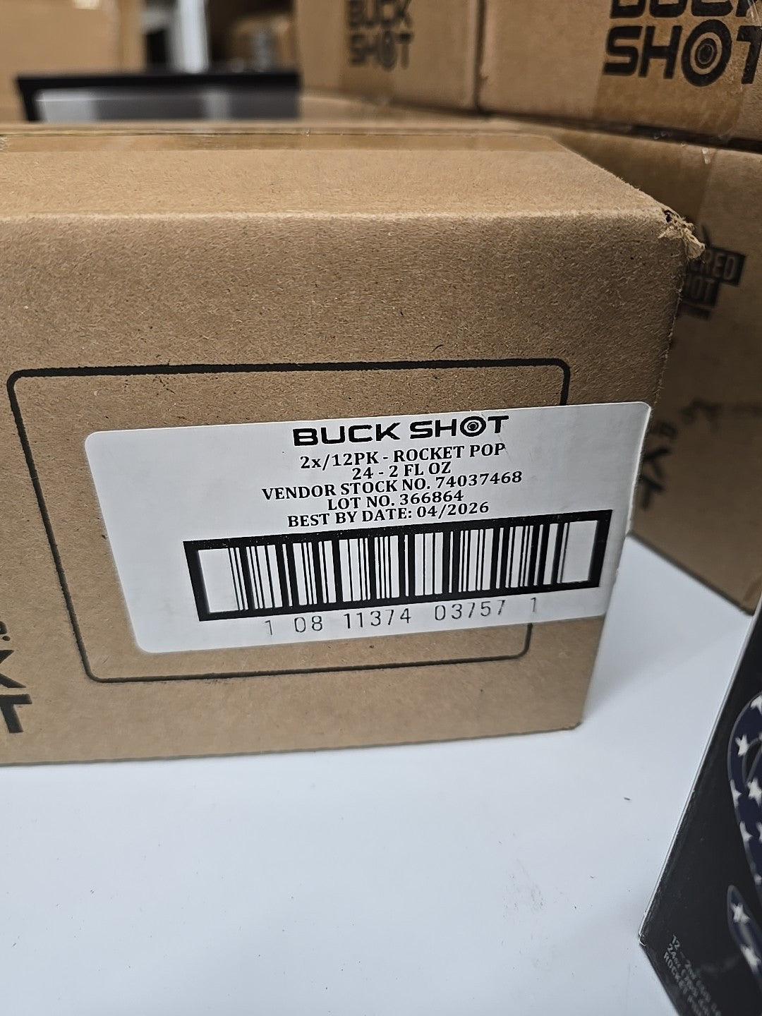 Bucked Up 3201910 Buck Shot Energy Shot, Rocket Pop - Quantity 12