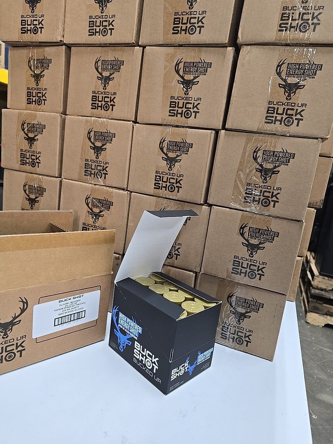 Bucked Up 3201902 Buck Shot Energy Shot, Blue Raz - Quantity 12