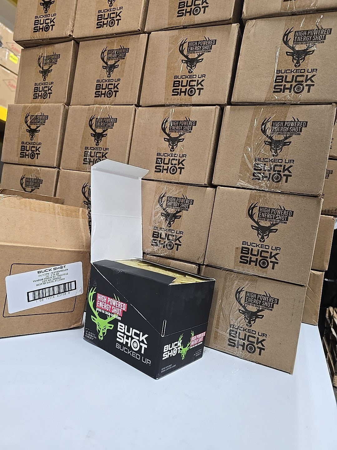 Bucked Up 3201917 Buck Shot Energy Shot, Watermelon - Quantity 12