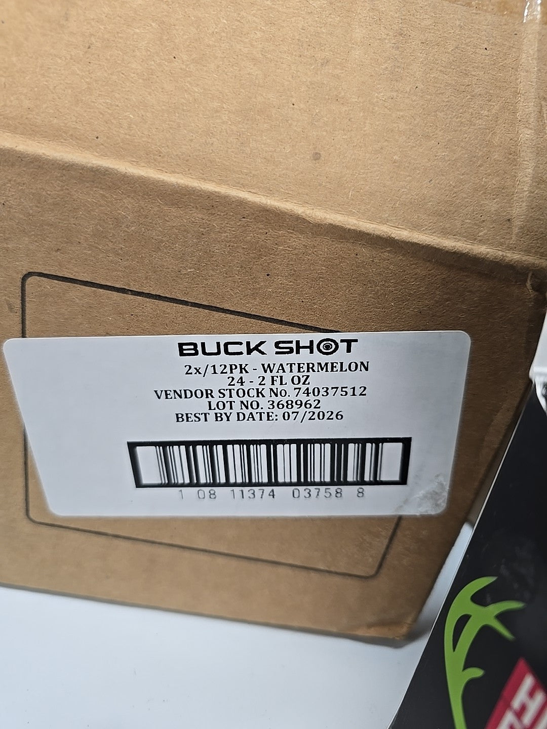Bucked Up 3201917 Buck Shot Energy Shot, Watermelon - Quantity 12