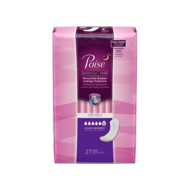 FOUR Packages-Poise 33593 Ultimate Long Pad - 27 Count (5A)