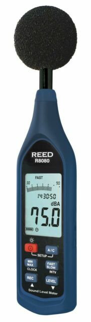 Reed Instruments R8080 Sound Level Meter, Datalogger With Bargraph, 30 To 130 6B